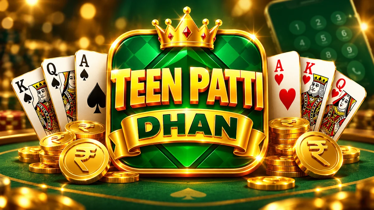 Teen Patti Dhan app icon with playing cards and chips